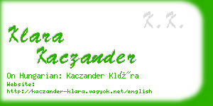 klara kaczander business card